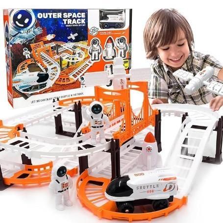 Astronaut Spaceship Track Set - Outer Space Toy Set for Kids - ɢɪꜰᴛʟᴜxᴇ