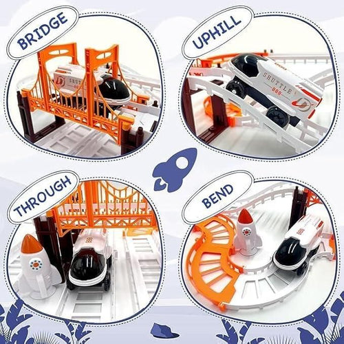 Astronaut Spaceship Track Set - Outer Space Toy Set for Kids - ɢɪꜰᴛʟᴜxᴇ