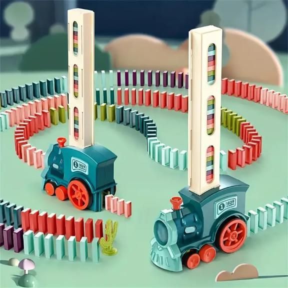 Train Toy Domino Set for Kids BPA Free Plastic with Sound Effects - ɢɪꜰᴛʟᴜxᴇ
