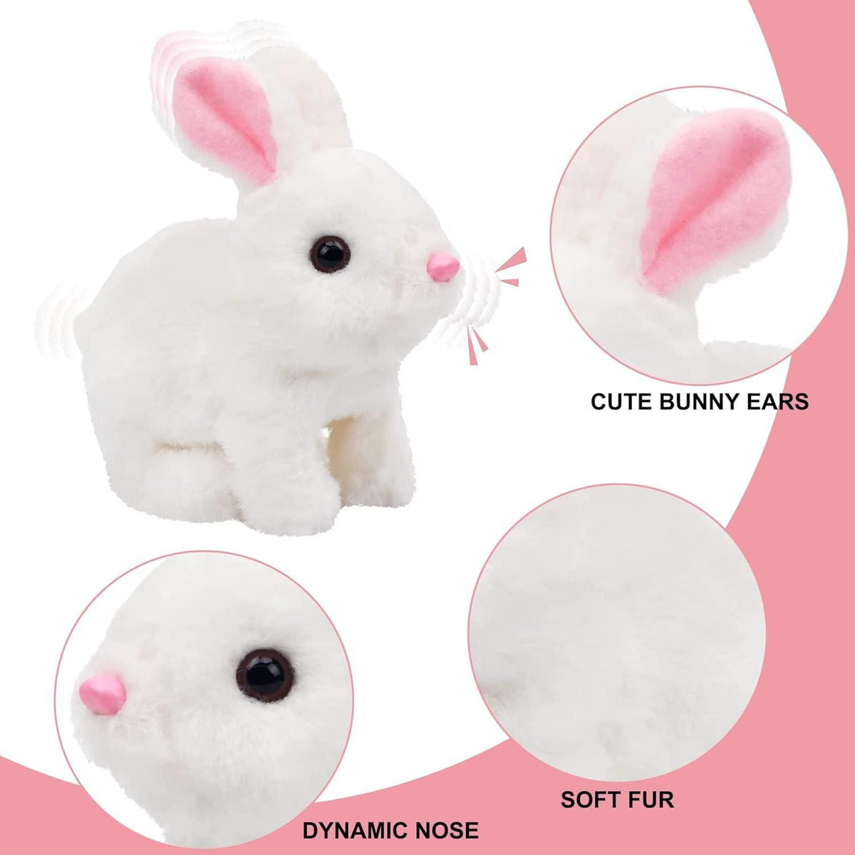Bunny Toy, Hopping Bunny Toy Interactive Electronic Pet with Sounds and Movement - ɢɪꜰᴛʟᴜxᴇ