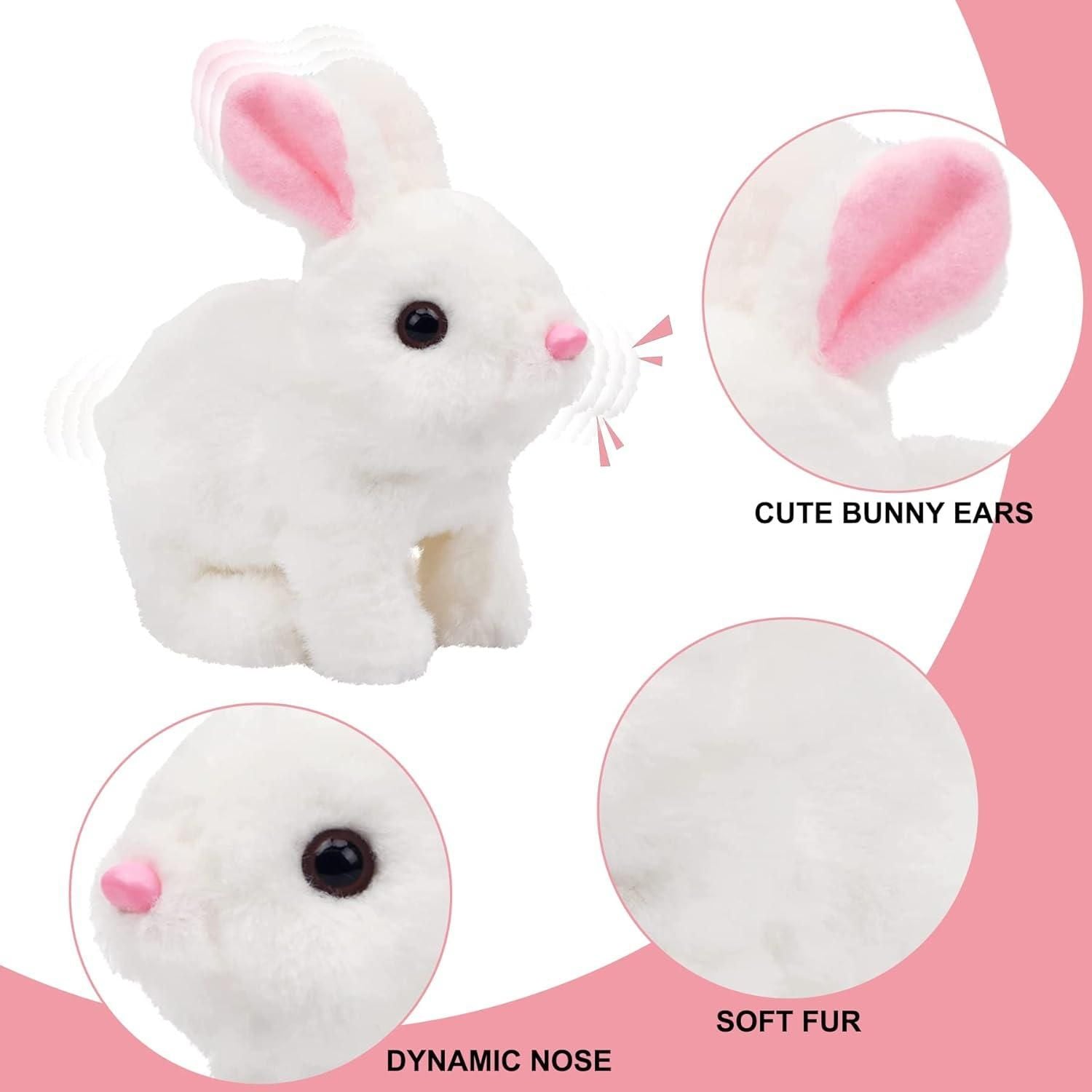 Bunny Toy, Hopping Bunny Toy Interactive Electronic Pet with Sounds and Movement - ɢɪꜰᴛʟᴜxᴇ