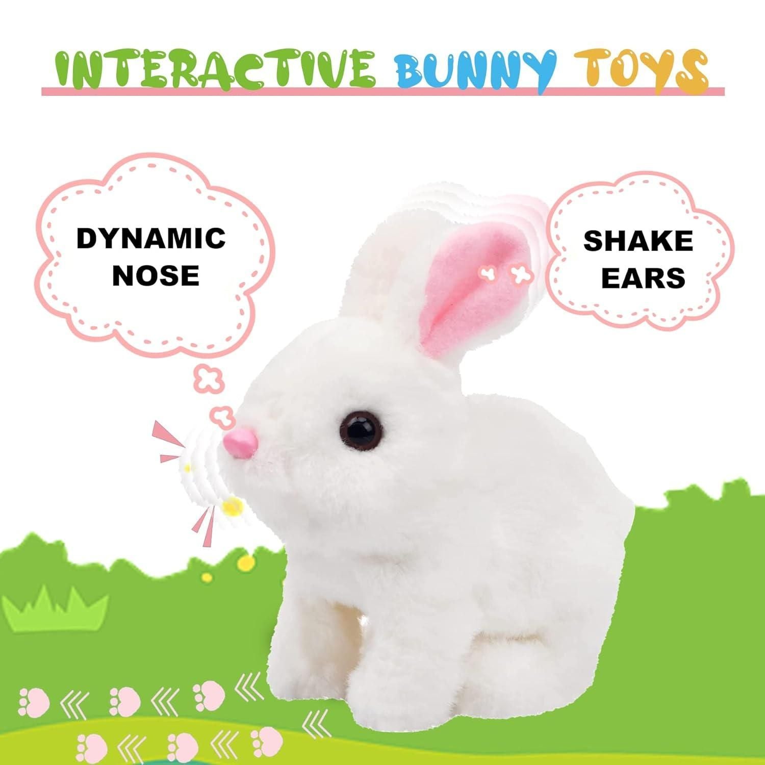 Bunny Toy, Hopping Bunny Toy Interactive Electronic Pet with Sounds and Movement - ɢɪꜰᴛʟᴜxᴇ