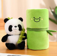 Cute Panda Plush with Bamboo - ɢɪꜰᴛʟᴜxᴇ