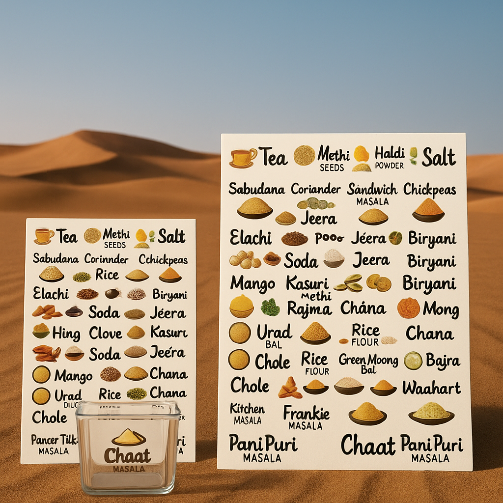 3D Waterproof Kitchen Spice Jar Label Stickers (Pack of 60 Stickers) - ɢɪꜰᴛʟᴜxᴇ