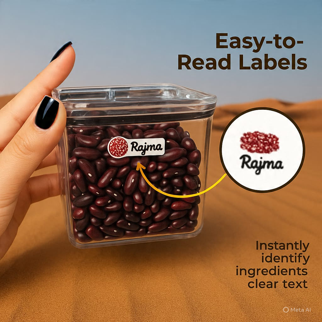 3D Waterproof Kitchen Spice Jar Label Stickers (Pack of 60 Stickers) - ɢɪꜰᴛʟᴜxᴇ